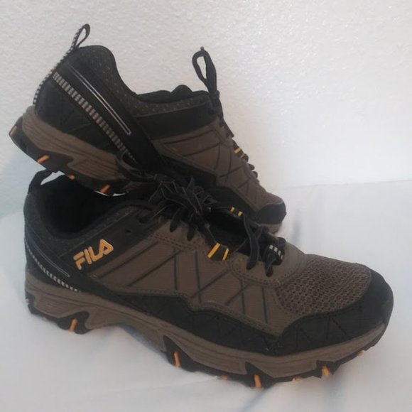 Fila Men\'s size 9 brown, black and yellow at Peake 20 Trail Running Shoes